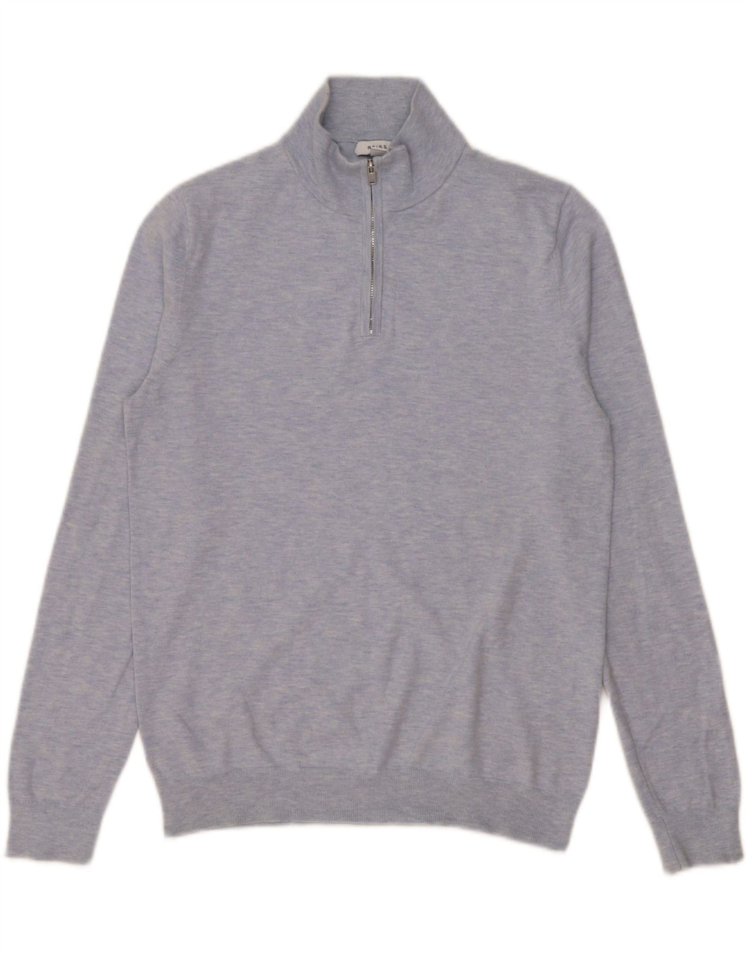 Reiss Herren-Pullover mit Reißverschluss am Hals, kleine blaue Baumwolle