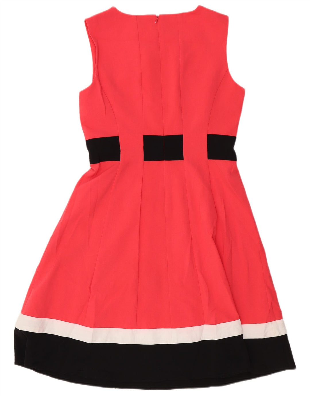 Calvin Klein Damen Ärmelloses A-Linien-Kleid US 6 Medium Red Colourblock