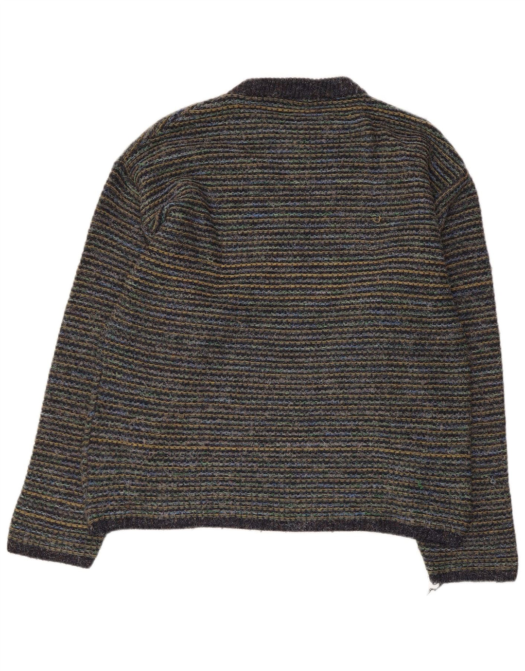 Vintage Herren-Pullover mit Rundhalsausschnitt, große, mehrfarbige Nadelstreifenwolle