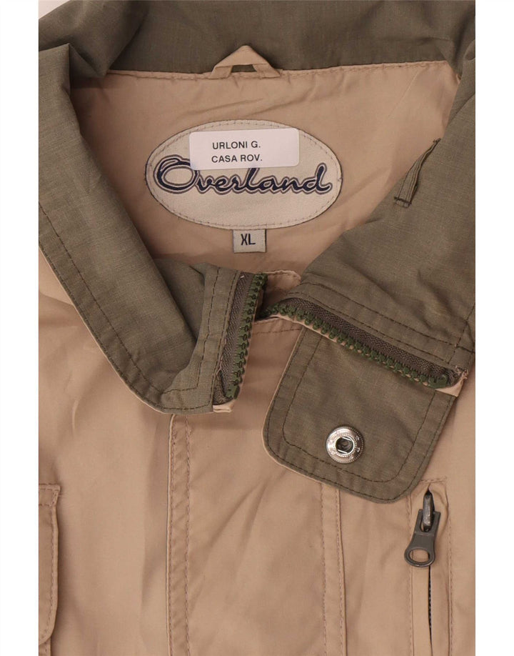 Overland Herren-Utility-Jacke UK 42 XL Beige Baumwolle
