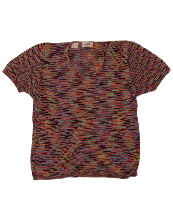 Vintage Damen Pullover mit U-Boot-Ausschnitt, Gr. 14, Medium, mehrfarbig, gefleckt