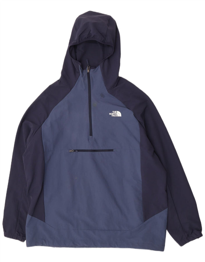 The North Face Herren Kapuzenpullover Regenjacke UK 44 2XL Blau Farbblock