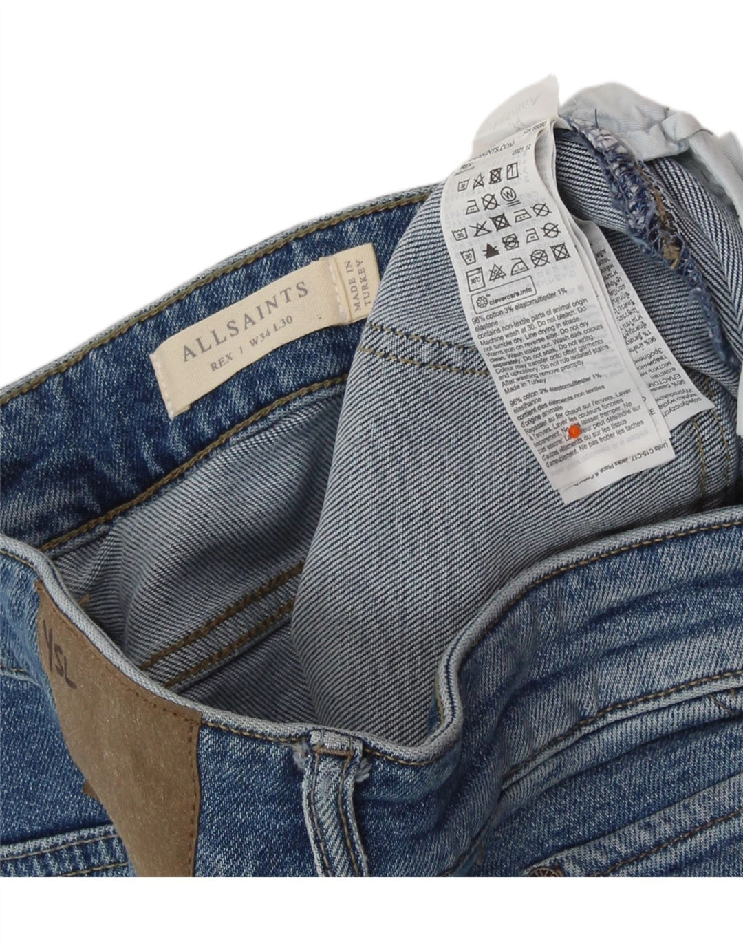 ALL SAINTS Herren Slim Jeans W34 L30 Blaue Baumwolle