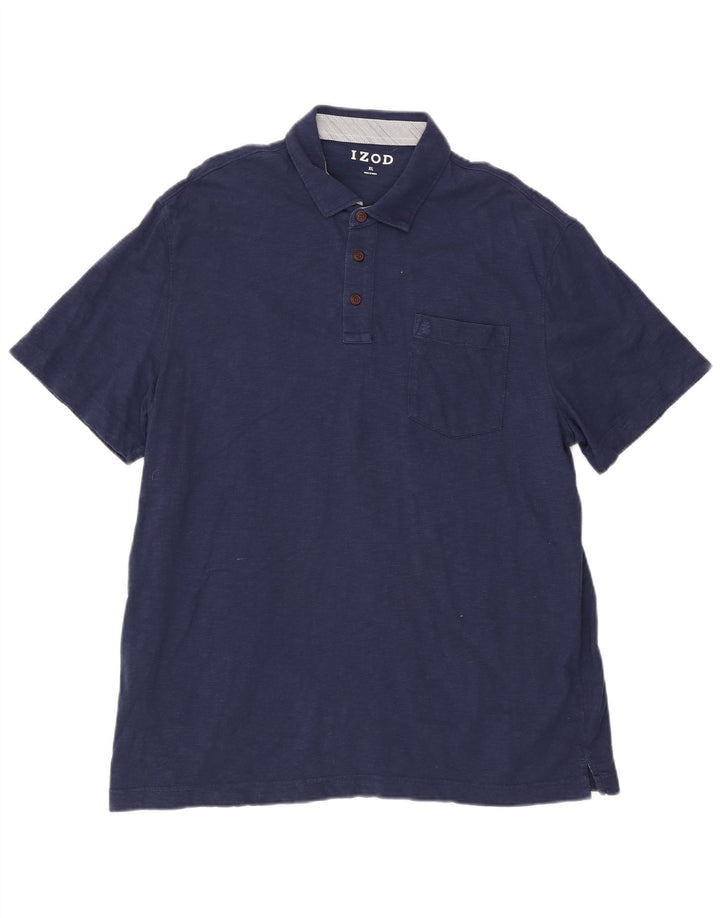 IZOD Mens Polo Shirt XL Navy Blue Cotton