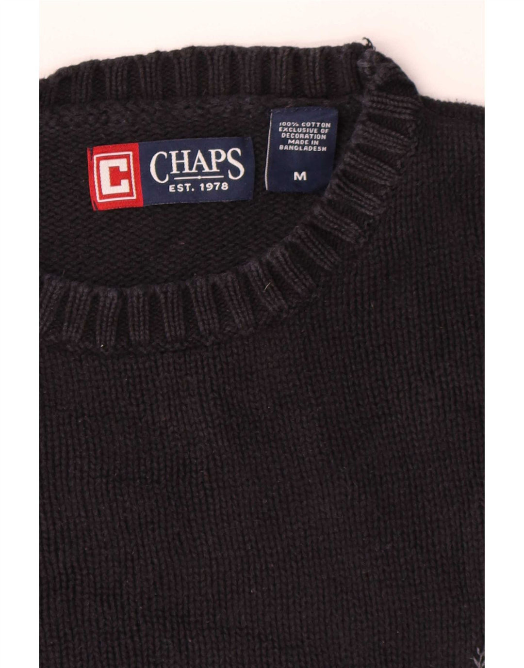 Chaps Herren-Pullover mit Rundhalsausschnitt, mittelschwarz, Baumwolle