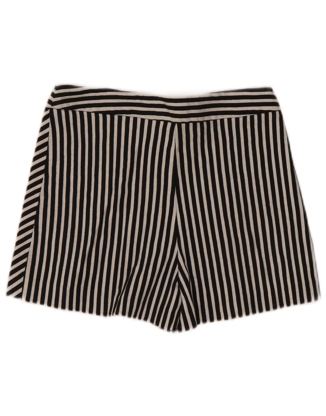 Zara Damen Skort UK 4 XS Schwarz gestreifte Baumwolle