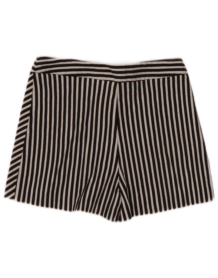 Zara Damen Skort UK 4 XS Schwarz gestreifte Baumwolle