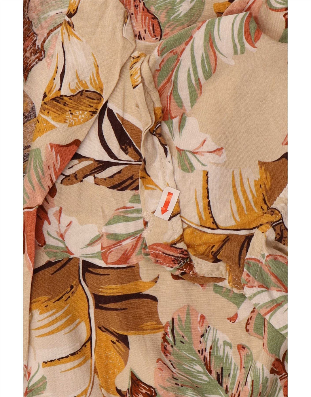 Marrakesch Herrenhemd Mittelbeige Baumwolle mit Blumenmuster