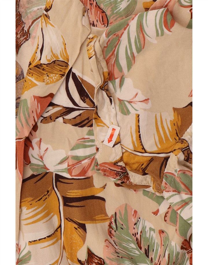 Marrakesch Herrenhemd Mittelbeige Baumwolle mit Blumenmuster