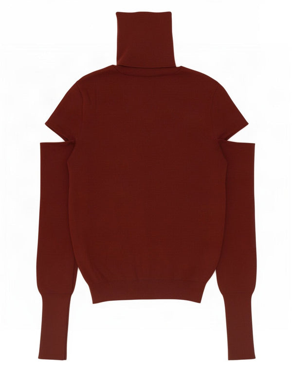 Zara Damen Crop Rollkragenpullover Pullover UK 8 Small Braun Polyamid
