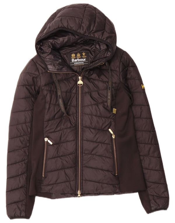 Barbour Damen-Jacke mit Kapuze, gepolstert, UK 10, Größe S, Schwarz, Polyamid