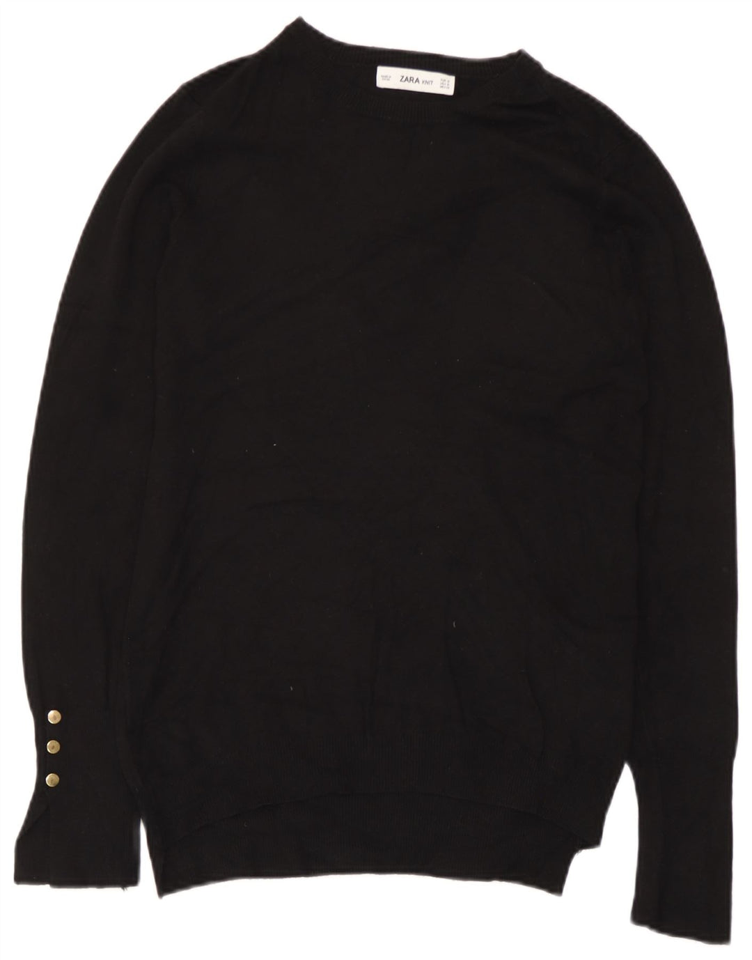 Zara Damen-Pullover mit U-Boot-Ausschnitt, Gr. 12, mittelschwarz