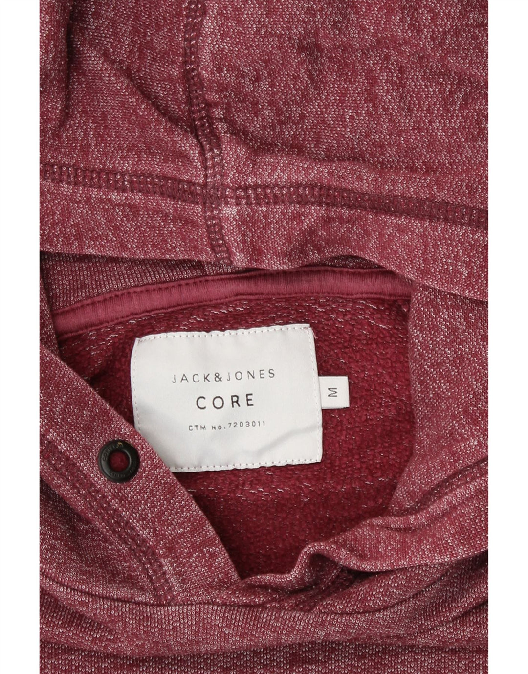 JACK & JONES Mens Hoodie Jumper Medium Red Flecked Cotton Vintage Jack & Jones and Second-Hand Jack & Jones from Messina Hembry 