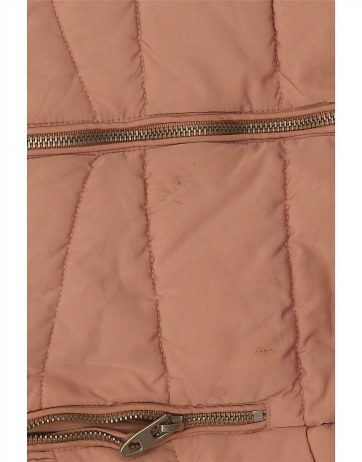 Zara Damen Wattierte Jacke UK 12 Mittelrosa Polyester