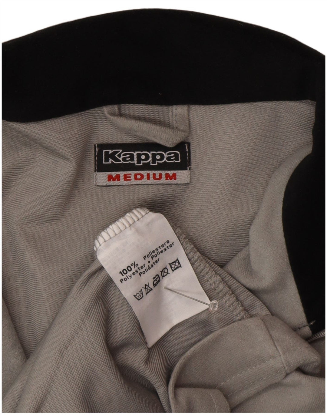 Kappa Herren-Trainingsanzugoberteil aus mittelgrauem Colourblock-Polyester