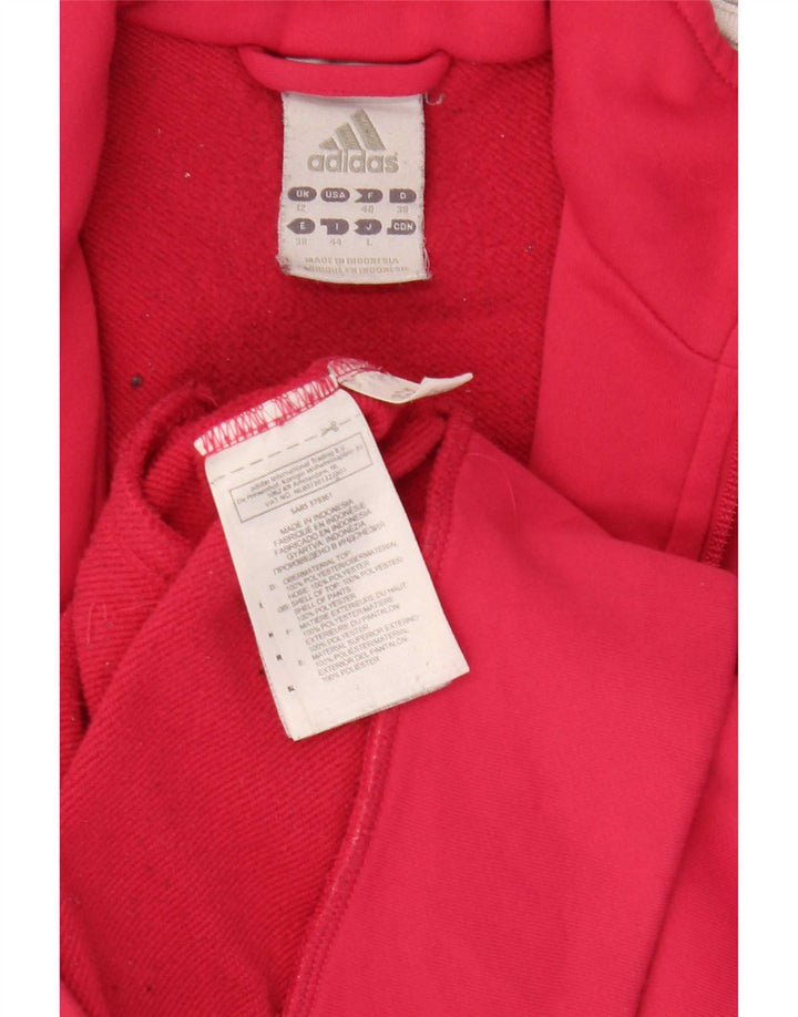 Adidas Damen Trainingsanzug Top Jacke UK 12 Mittelrosa Polyester