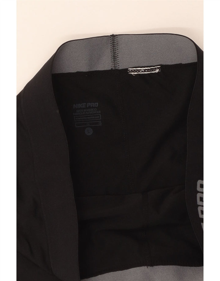 Nike Damen Dri Fit Graphic Sport Shorts UK 14 Large Schwarz