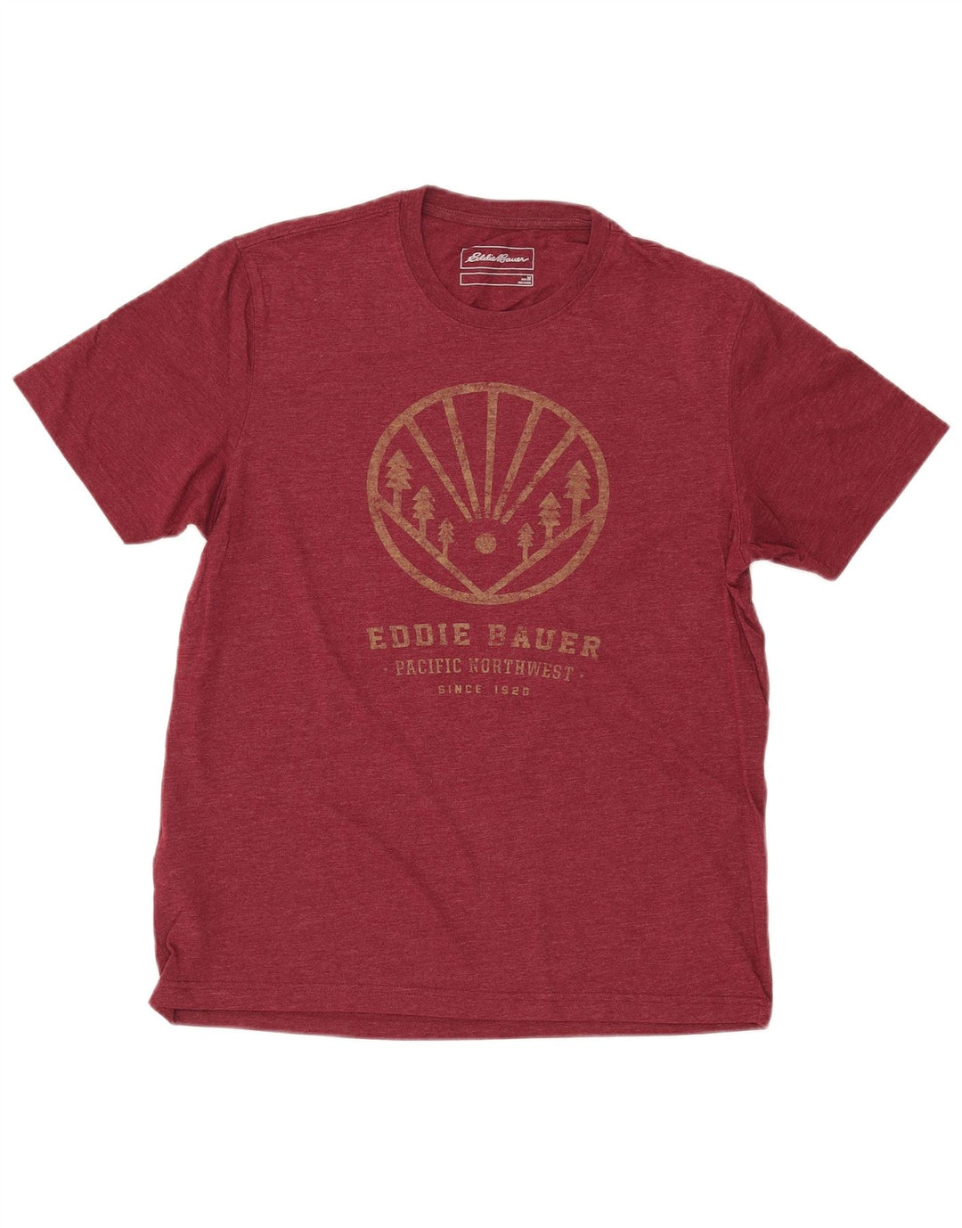 EDDIE BAUER Herren-T-Shirt mit Grafik, mittlere kastanienbraune Baumwolle