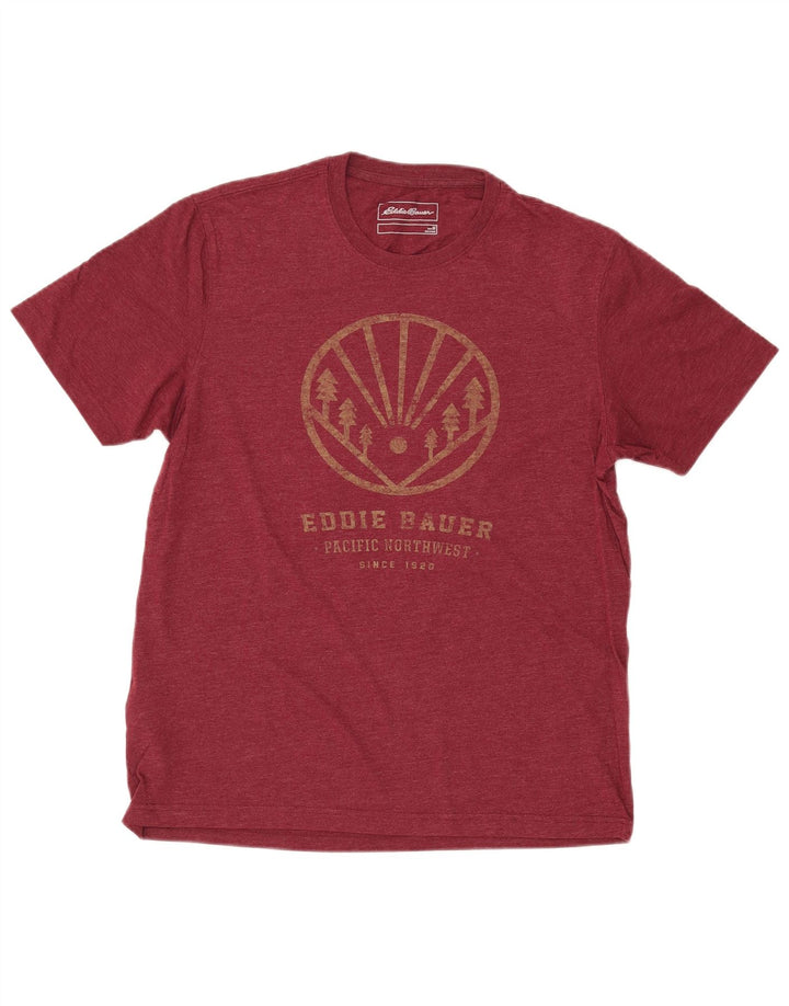 EDDIE BAUER Herren-T-Shirt mit Grafik, mittlere kastanienbraune Baumwolle