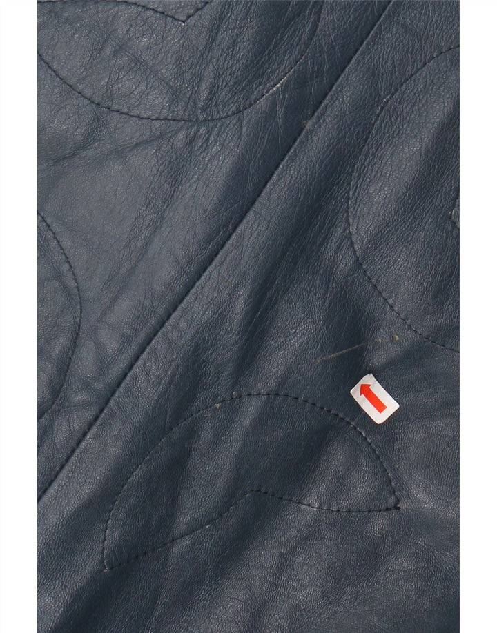 VINTAGE Damen Lederjacke IT 44 Mittelblaues Leder