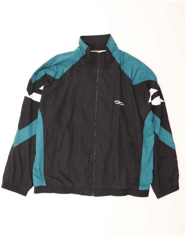 CRANE Herren-Trainingsanzugoberteil mit lockerer Passform, XL, schwarzes Farbblock-Polyester