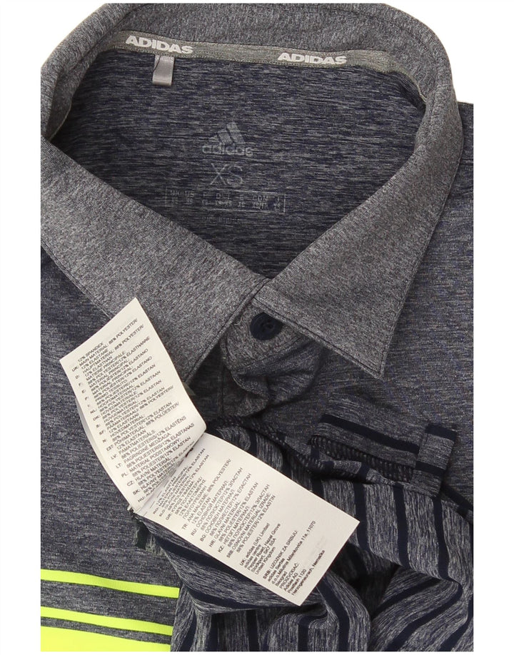 Adidas Herren Poloshirt XS Marineblau gestreift Polyester