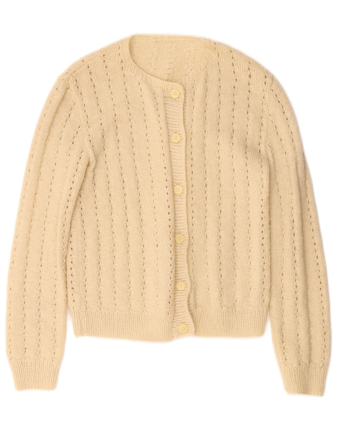 Vintage Damen Cardigan Pullover UK 10 Small Beige