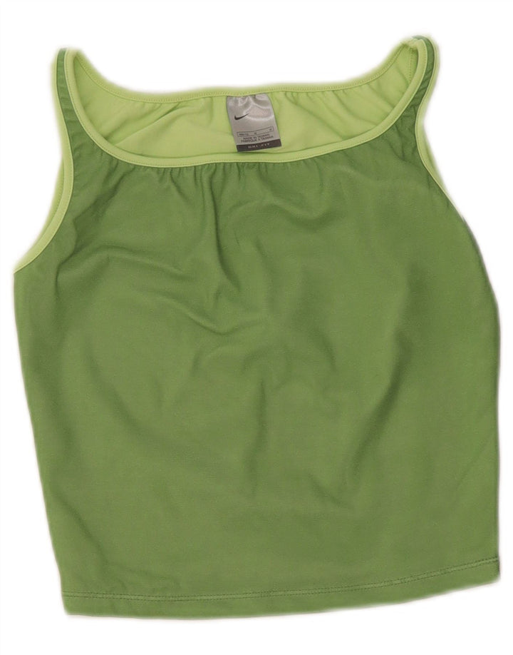 Nike Damen Dri Fit Crop Vest Top US 8/10 Mittelgrünes Polyester