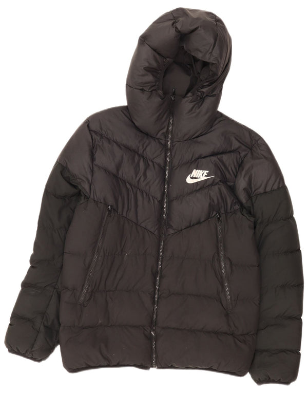 Nike Herren-Jacke mit Kapuze, gepolstert, Größe 38, mittelschwarz, Polyester
