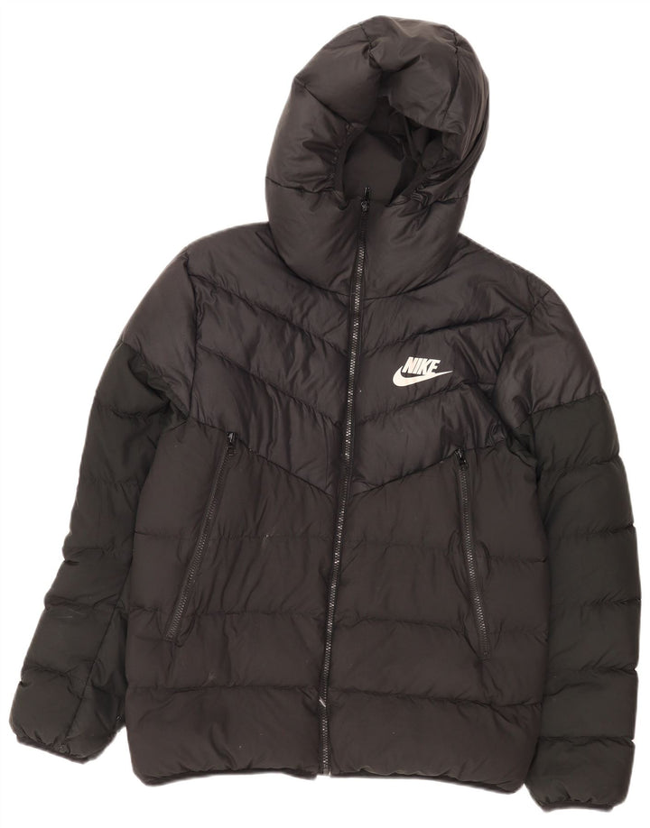 Nike Herren-Jacke mit Kapuze, gepolstert, Größe 38, mittelschwarz, Polyester
