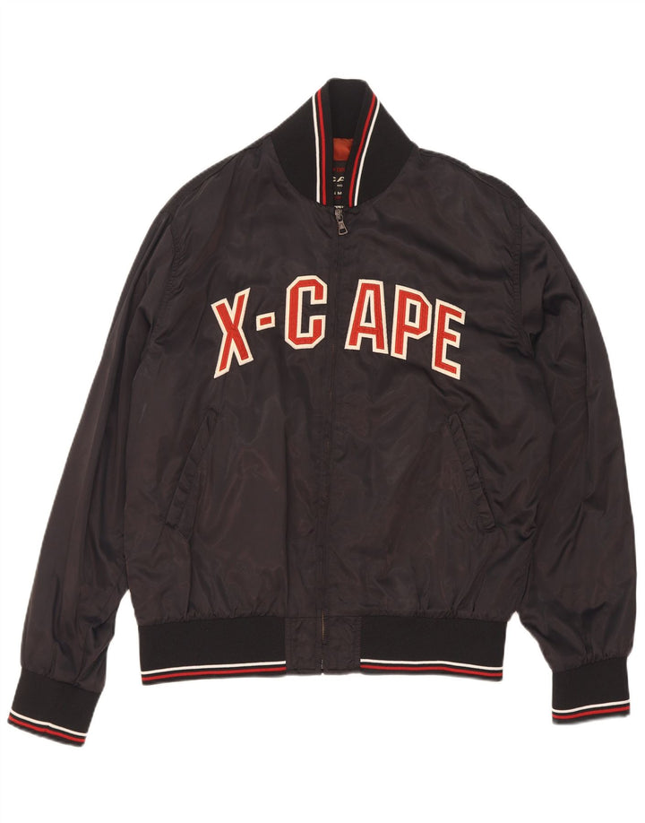 X-Cape Herren-Bomberjacke mit Grafik, UK 40, Größe L, Schwarz, Colourblock-Polyamid