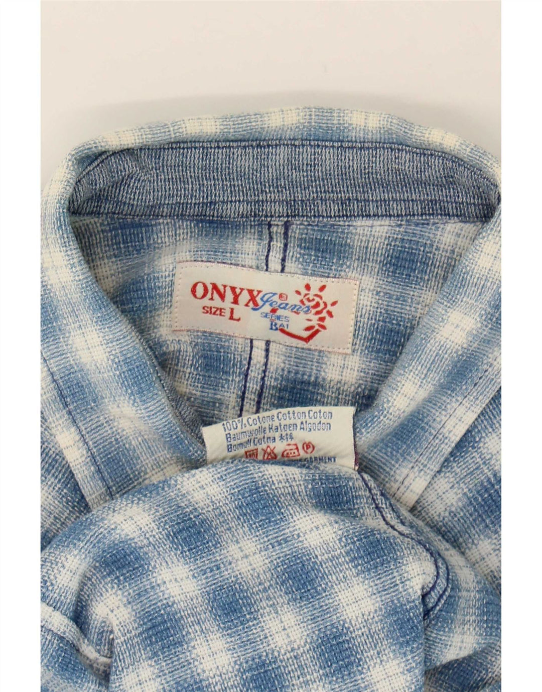 Onyx Damen-Flanellhemd, UK 14, groß, blau kariert, Baumwolle