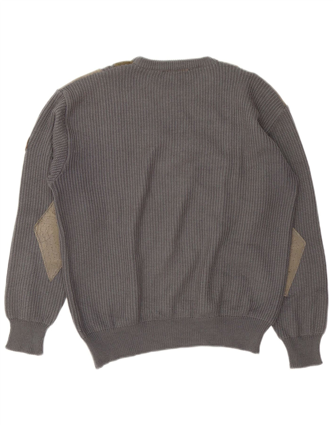 Andrea Celli Herren-Pullover mit Rundhalsausschnitt, große graue Colourblock-Wolle