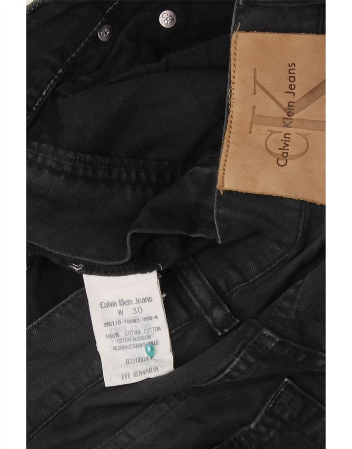 Calvin Klein Herren Straight Jeans W30 L33 Schwarze Baumwolle