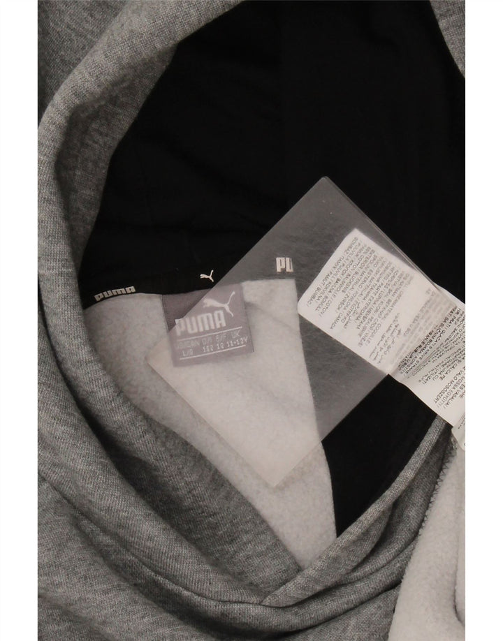 PUMA Jungen Graphic Hoodie Pullover 11–12 Jahre, graue Baumwolle