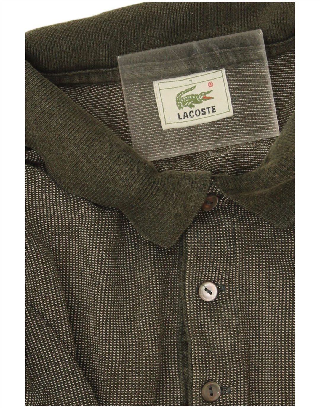 Lacoste Herren Poloshirt Größe 7 2XL Khaki Baumwolle
