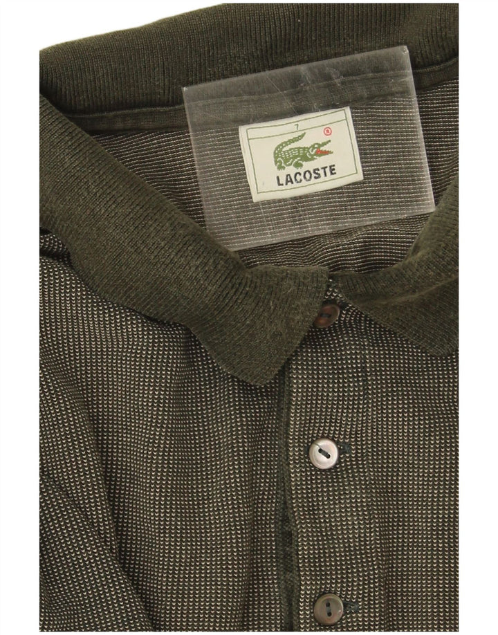 Lacoste Herren Poloshirt Größe 7 2XL Khaki Baumwolle