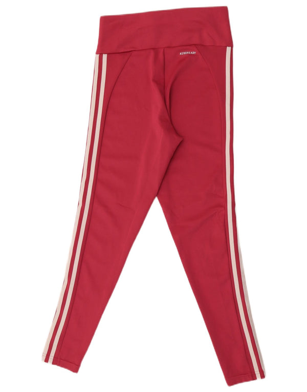 Adidas Damen Aeroready Leggings UK 8/10 Small Pink Polyester