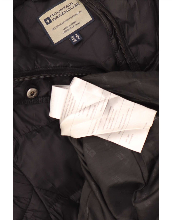 Mountain Warehouse Wattierter Damenmantel mit Kapuze, UK 8, Größe S, Schwarz, Polyester