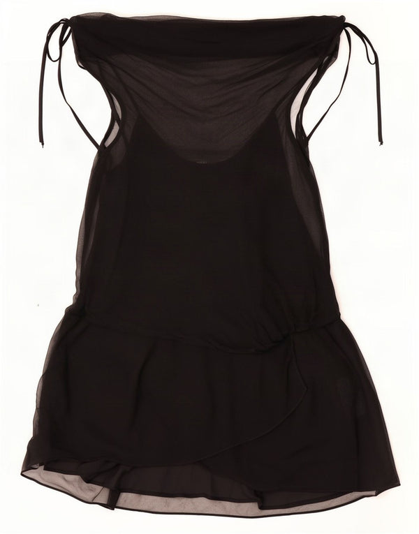 Coast Womens Off Shoulder Dress UK 12 Medium Black Silk