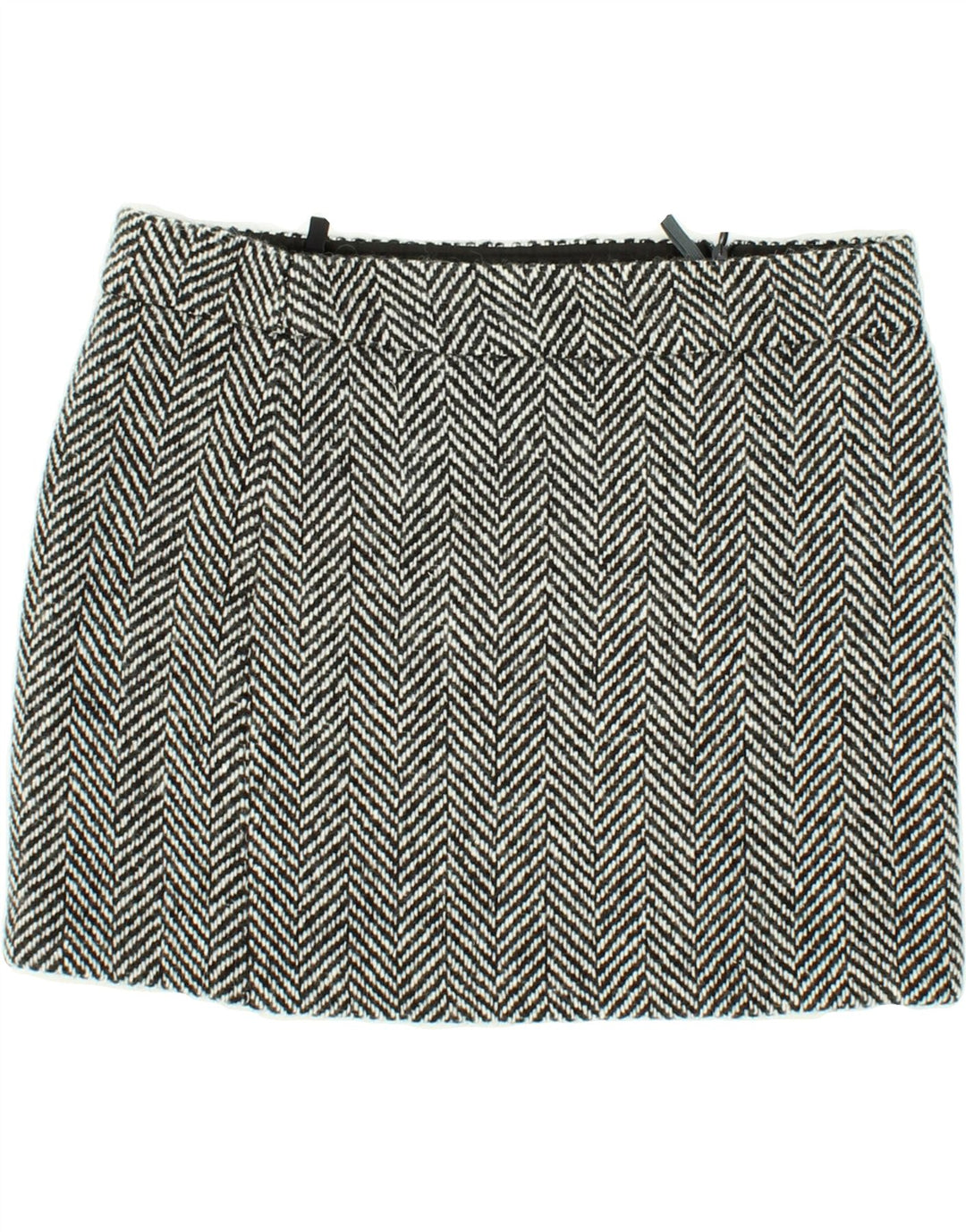 BENETTON Womens Mini Skirt IT 42 Medium W32 Black Herringbone Wool Vintage Benetton and Second-Hand Benetton from Messina Hembry 