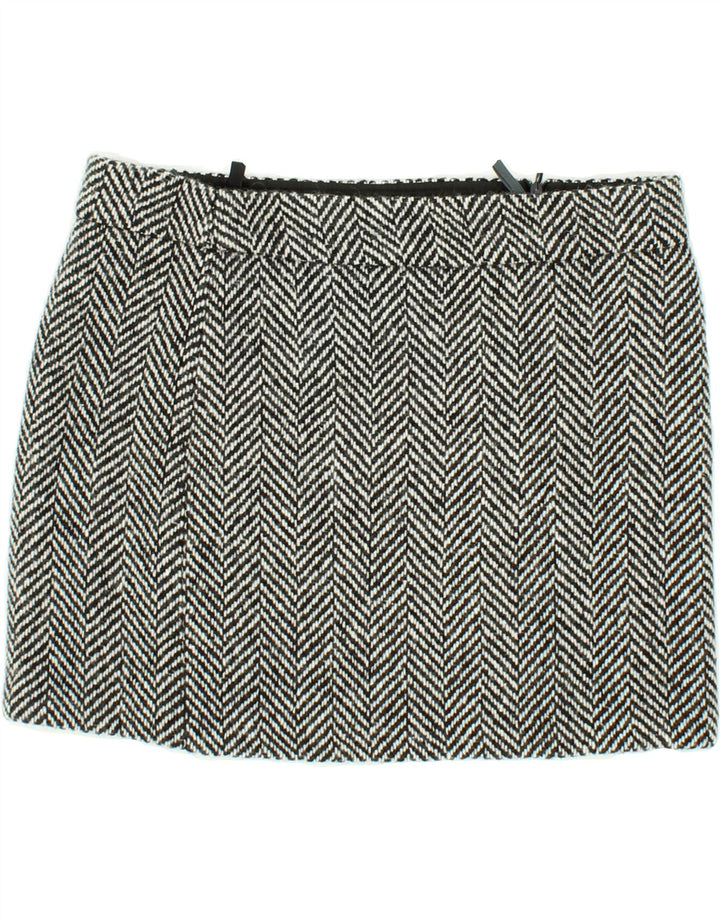 BENETTON Womens Mini Skirt IT 42 Medium W32 Black Herringbone Wool Vintage Benetton and Second-Hand Benetton from Messina Hembry 