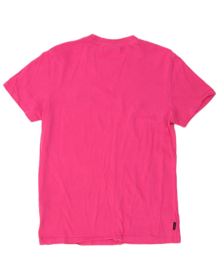 Superdry Herren T-Shirt Top Large Rosa Baumwolle