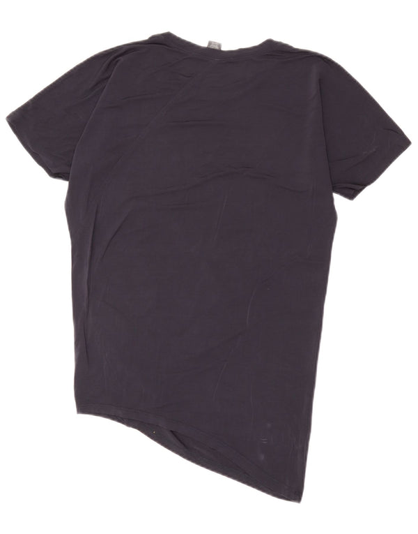 Armani Exchange Damen Übergroßes asymmetrisches T-Shirt-Oberteil UK 2 2XS Marineblau
