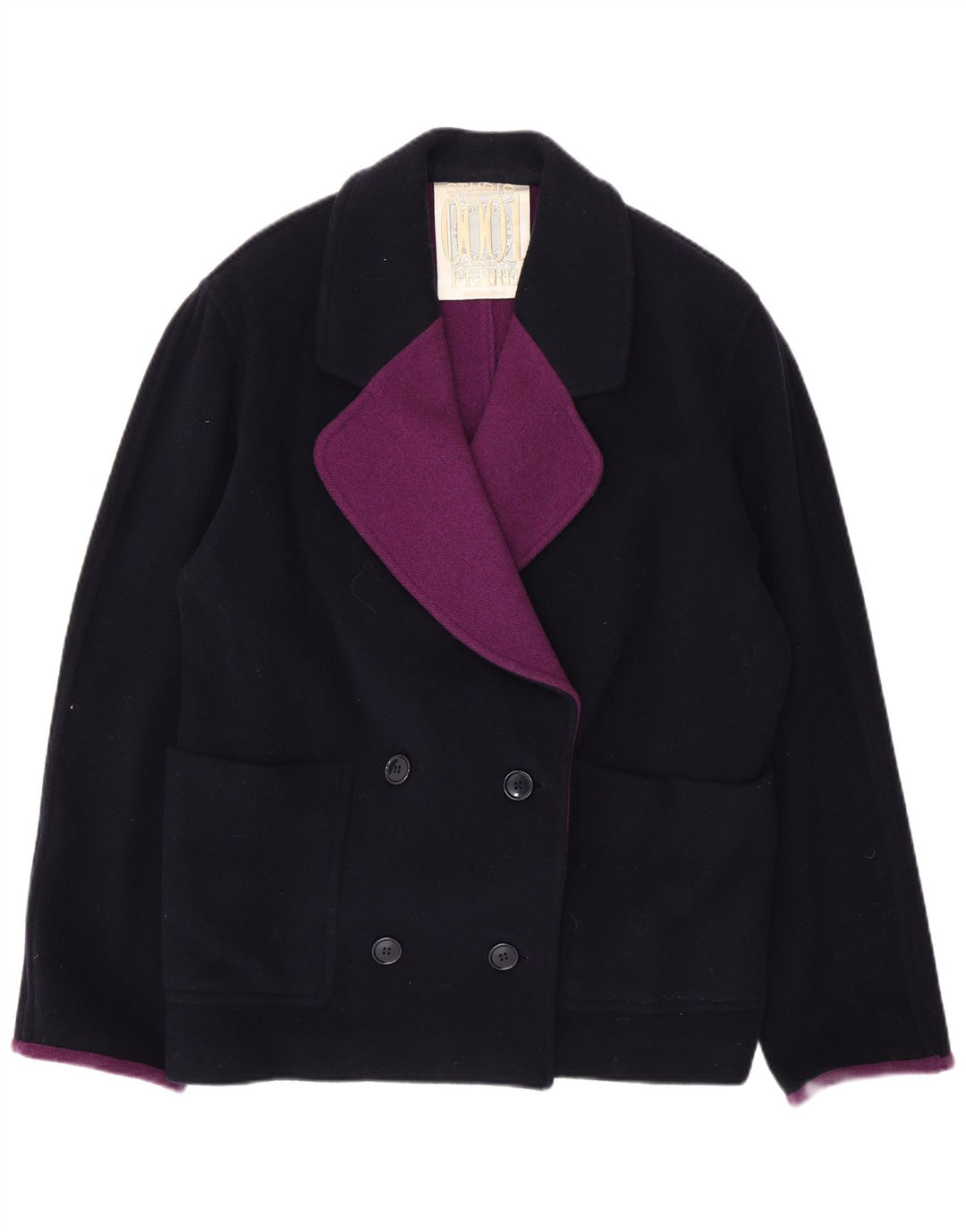 Ferre Damen Pea Coat UK 14 Large Marineblau