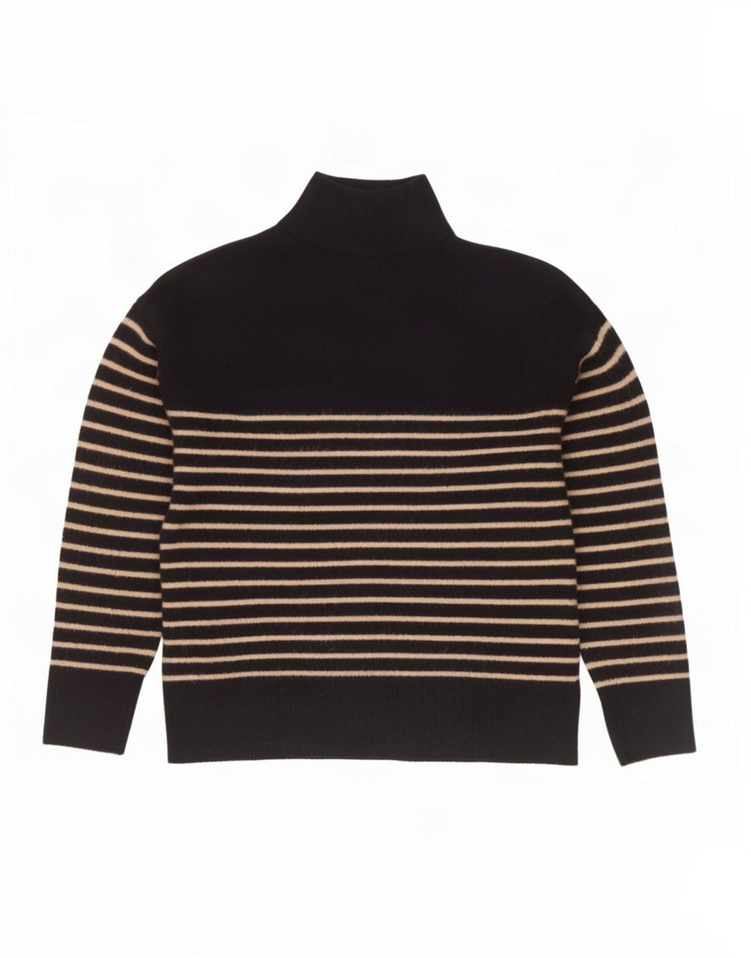 Zara Damen-Pullover mit Knopfkragen, Gr. 14, mittelmarineblau gestreift