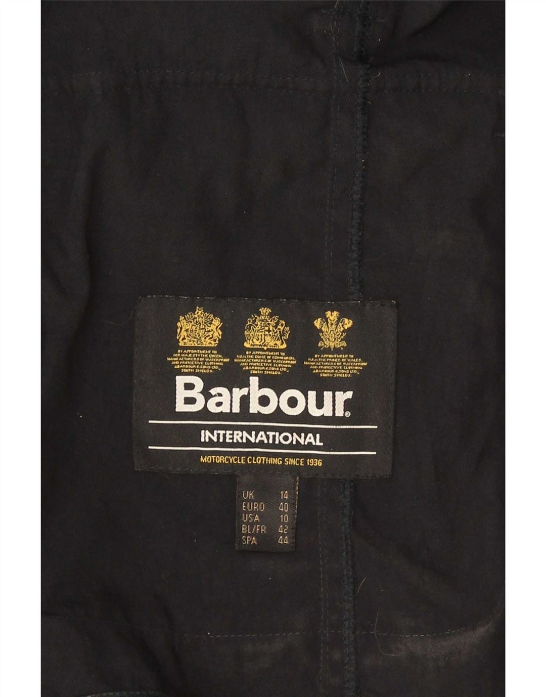 Barbour Damen Militärjacke aus Kunstleder, UK 14, Größe L, Schwarz, Polyester