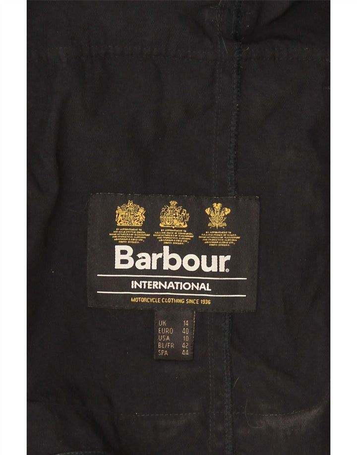 Barbour Damen Militärjacke aus Kunstleder, UK 14, Größe L, Schwarz, Polyester