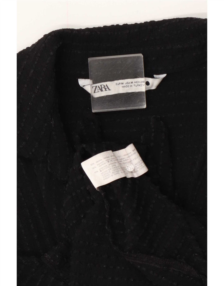 Zara Damen-Hemdbluse mit 3/4-Ärmeln vorne zum Binden, Gr. 12, Mittelschwarz, Viskose