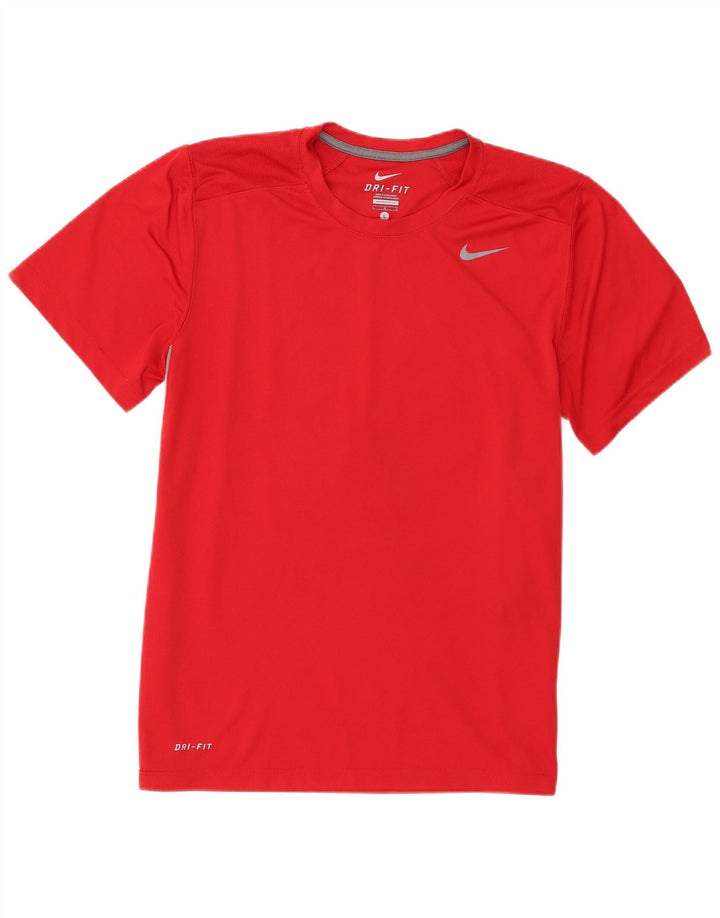 Nike Herren Dri Fit T-Shirt Top, großes rotes Polyester